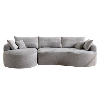 modern compressed chenille boneless sofa