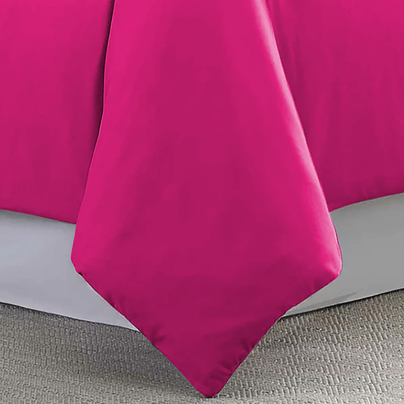 Humiston Solid Colour Duvet Cover Set with Pillowcases Included, Pink, King Duvet Cover + 2 Standard Pillowcases