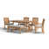 Summerton 6 - Person Teak Wood Patio Dining Set with Rectangular Table , Cushions Included