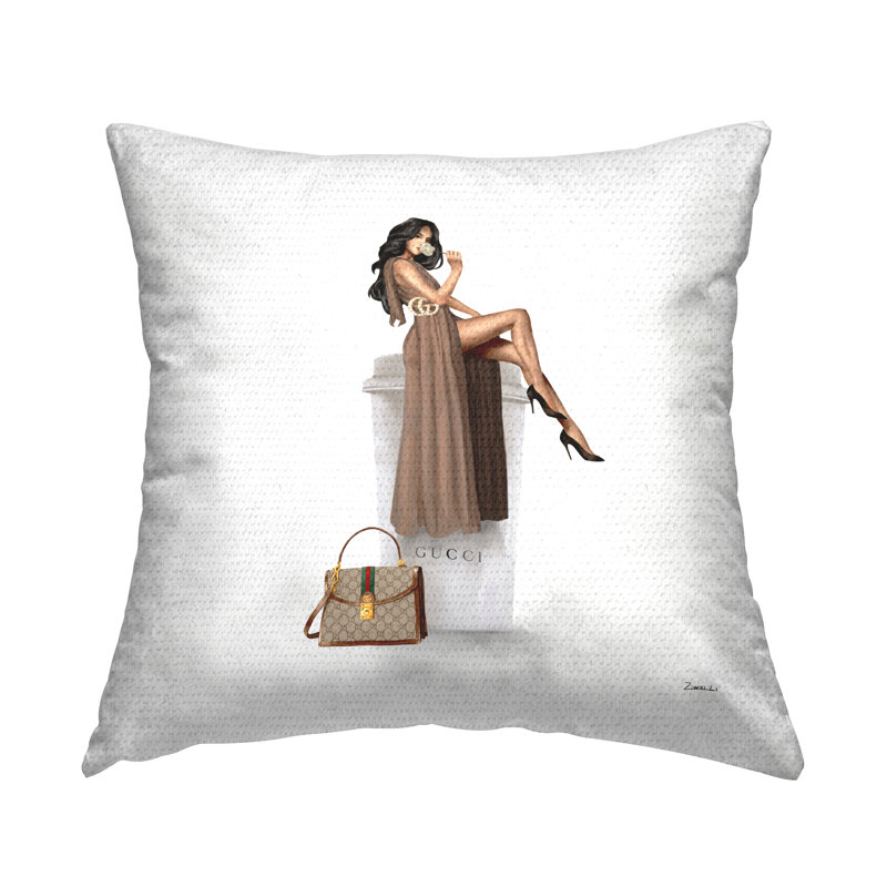 Coussin d'extérieur Stupell Industries Glam Woman