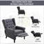 Fauteuil inclinable à oreilles en tissu avec repose-pieds et dossier capitonné HOMcom | Gris foncé | Métal