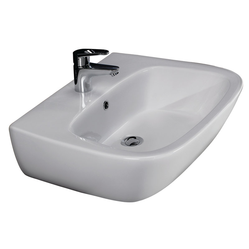 Barclay Elena 600 18.12'' White Vitreous China Rectangular Bathroom Sink with Overflow, Single