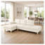Canapé modulaire en L en similicuir 2 pièces avec méridienne gauche et repose-pieds Beige