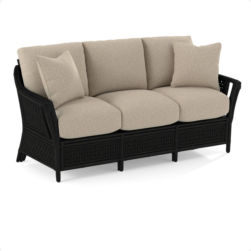 Boca Upholstered 78'' Sofa, Black, Eggshell Crypton Performance