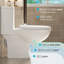 Toilette confortable avec siège 17 po, lavabo à double chasse 1,1 / 1,6, lavabo sans rebord, blanc brillant brillant 006 pour salle de bain en céramique hygiénique silencieuse