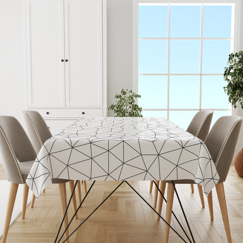 Nappe Dreiling, L 60 po x l 60 po, Blanc / Noir