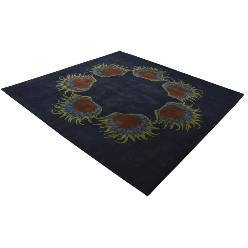 Tapis carré bleu marine Pineland 7 pi 7 po x 7 pi 7 po