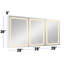 Armoire à pharmacie 60 pi x 30 po à DEL à double porte avec armoires à pharmacie pour salle de bain avec désembuage de miroir