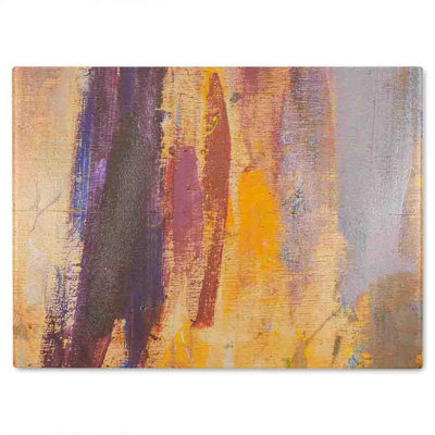 Abstract Grunged Paint Glass Chopping Board