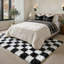 Geometric and Chequered Shaggy Washable Area Rug-1167587414