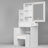 Maestri Small Space Left Bedside Cabinet Vanity Table + Cushioned Stool, Extra Large Right sliding mirror-1057862047
