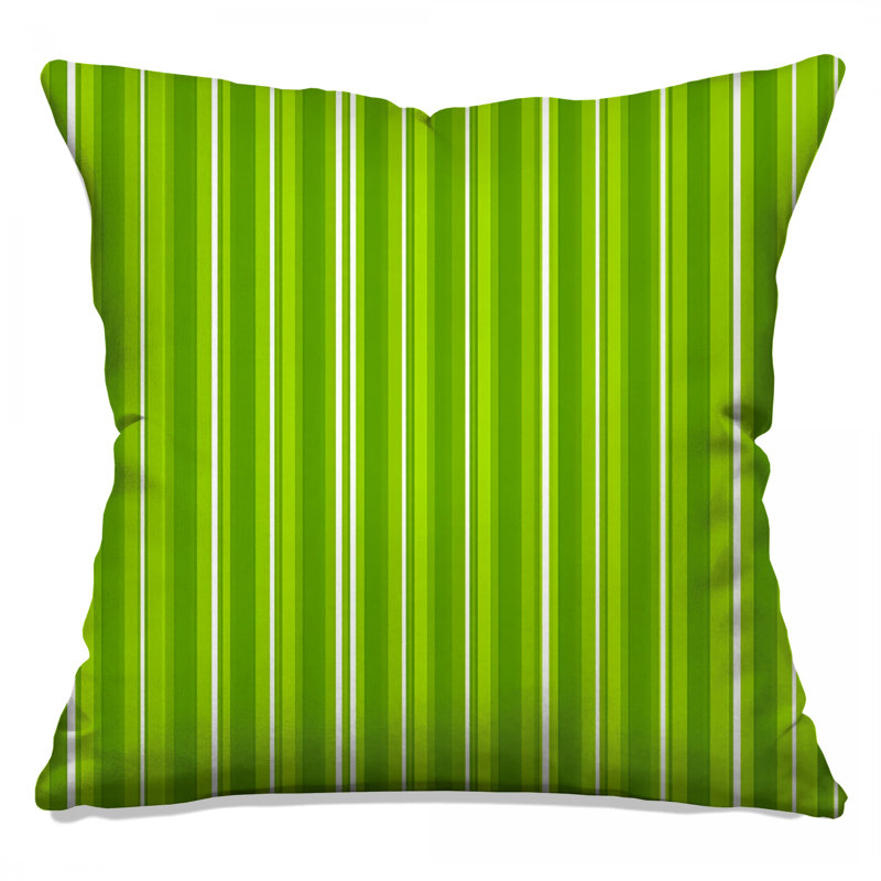 Coussin Green Stripes, 14 X 14 pouces