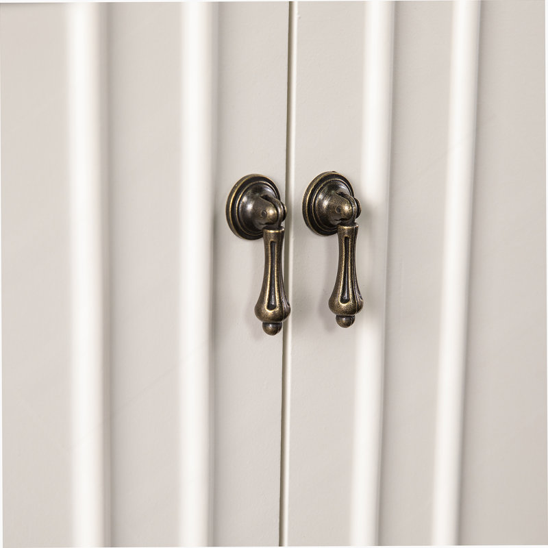 Antique White Double-Door Accent Cabinet