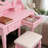 Makeup Vanity Table Set With 360Â° Mirror & Cushioned Stool - 4-Drawer Bedroom Dressing Desk-1762025774