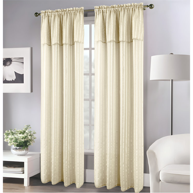 Panneau de rideau transparent avec passe-tringle Cangelosi, Beige