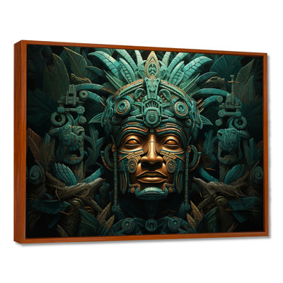 Maya Magic Aztec Mask I - Art mural mexicain