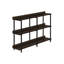 Console étroite à 3 tablettes avec tablettes en stratifié brun et base en métal pour cadre d'appoint moderne