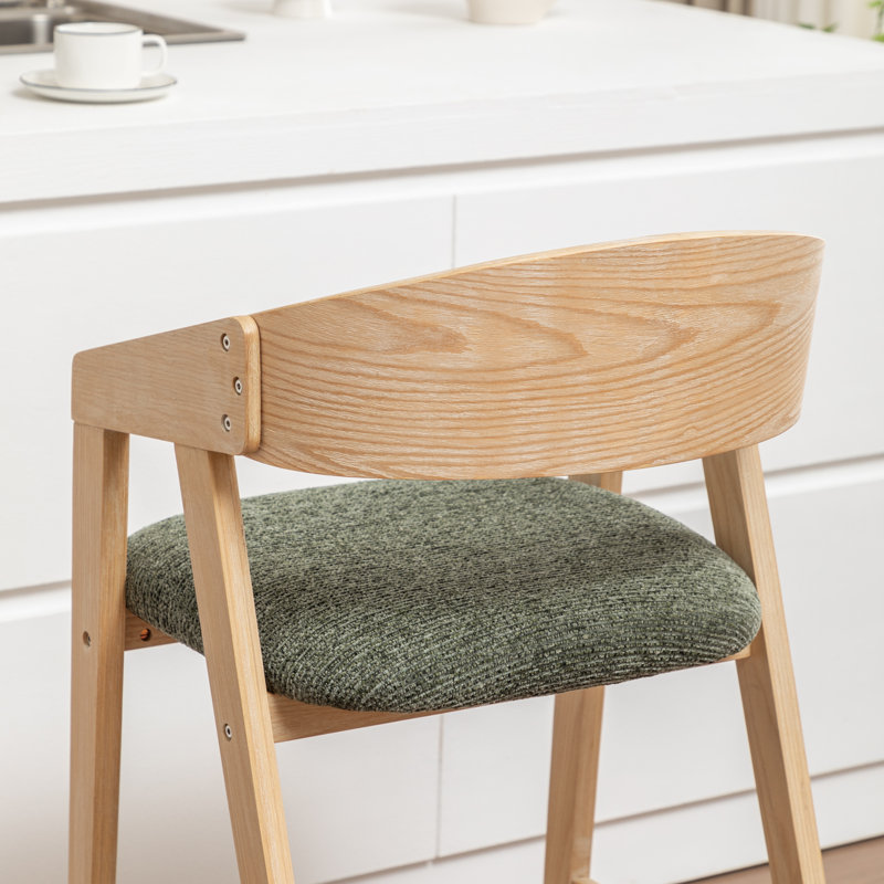 Tabouret de comptoir rembourré Devane, Vert