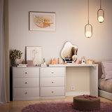 Extendable Vanity Table with Lighted Mirror