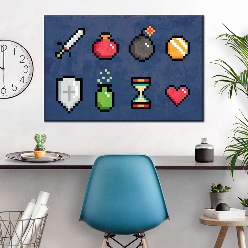 " Minecraft Icons " by Logic Nerds, 20" H x 30" W x 1.25" D
