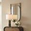 Miroir mural décoratif ovale allongé en métal