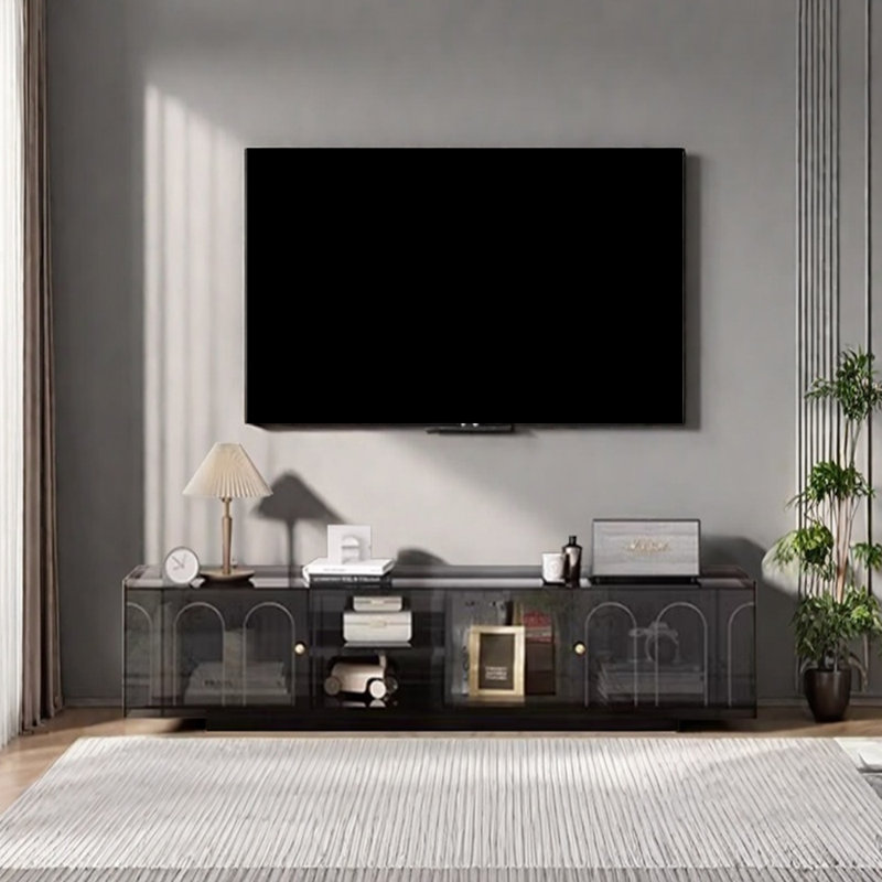Meuble télé en acrylique Creative Design Sense, H 19,68 po x L 62,99 po x l 15,74 po, Noir