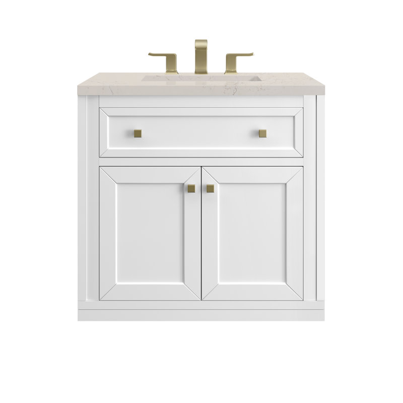 Chicago 30'' W Single Vanity, Glossy White, Siberian, 8" Widespread