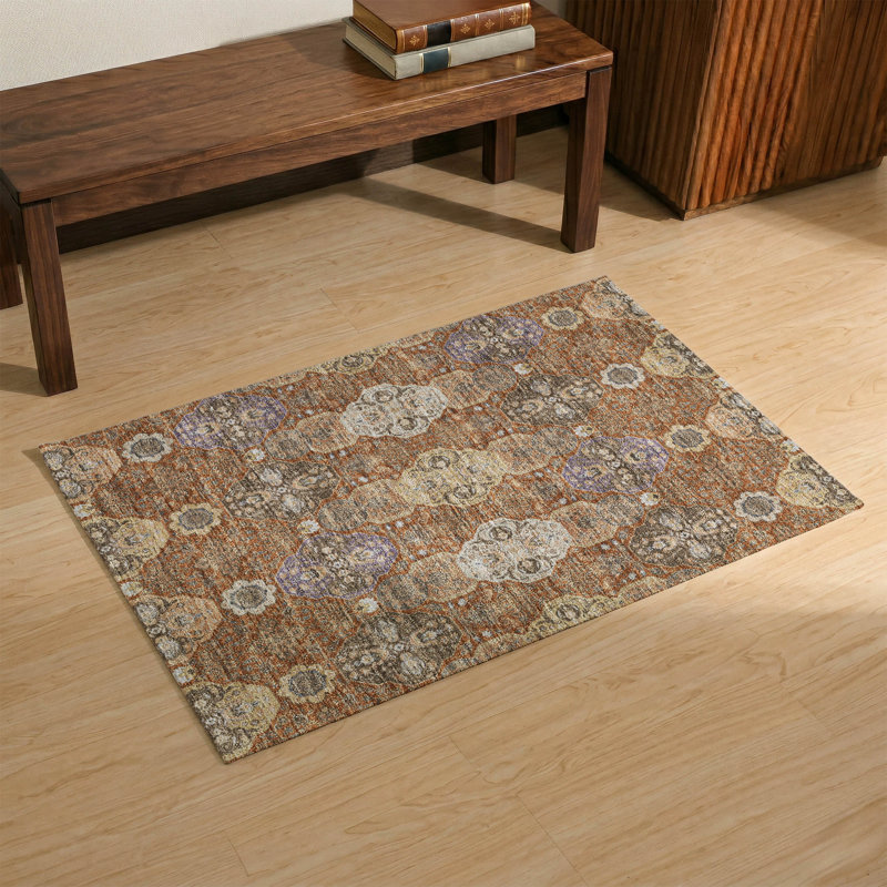 Tapis de qualité supérieure Mayfield AMF2484 Global, Paprika, 1 pi 8 po x 2 pi 6 po