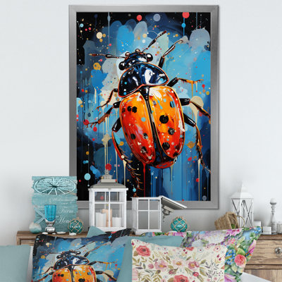 Ladybug Canvas Wall Art, Garden Insect Nature Print - Spotlight On Ladybugs