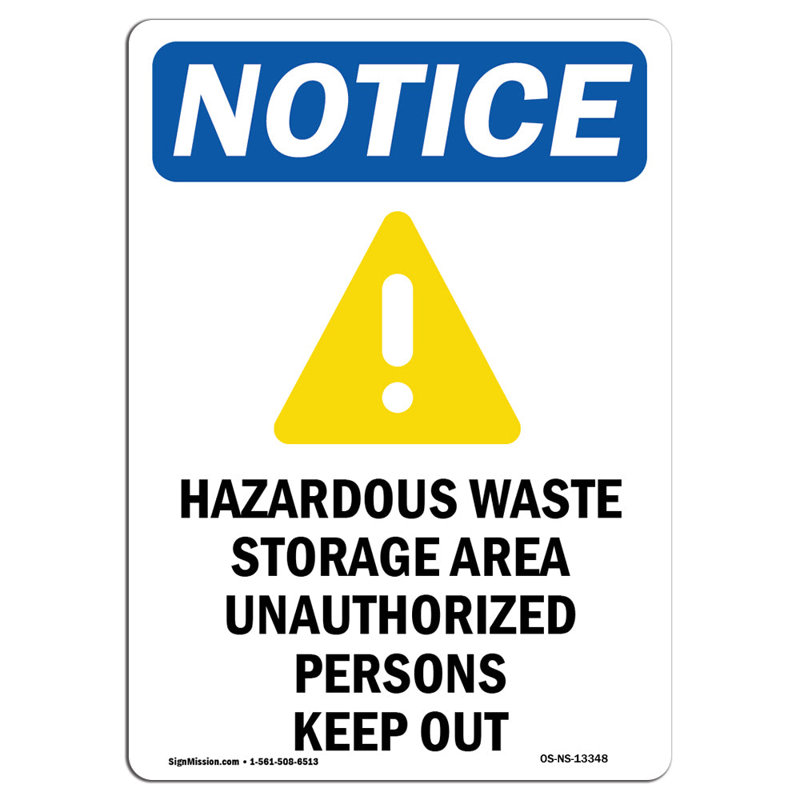 Hazardous Waste Storage Sign