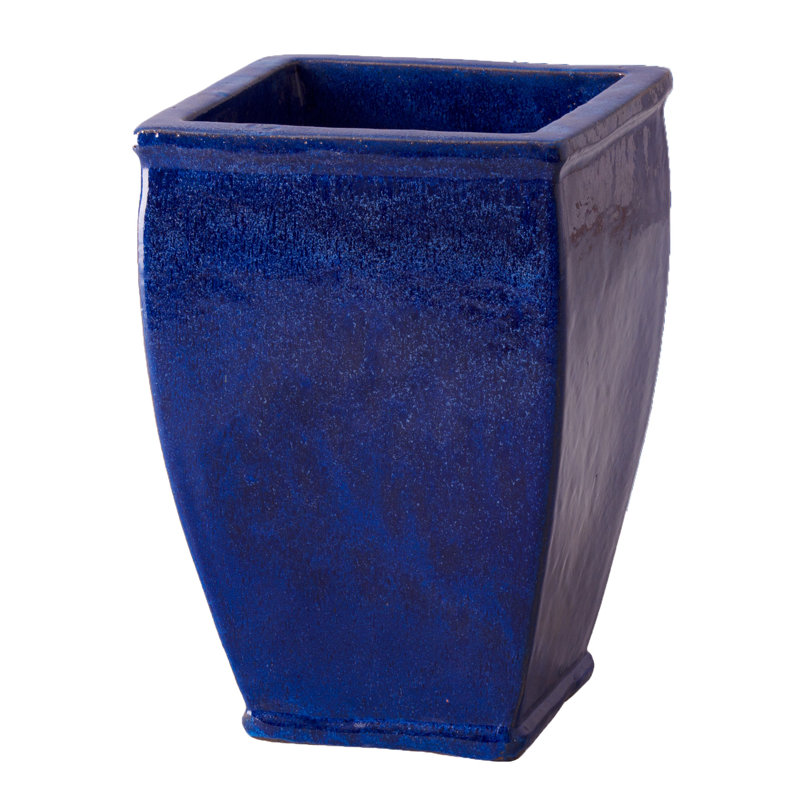 Odi Handmade Ceramic Planter, Blue, 20" H x 13" D x 13" W