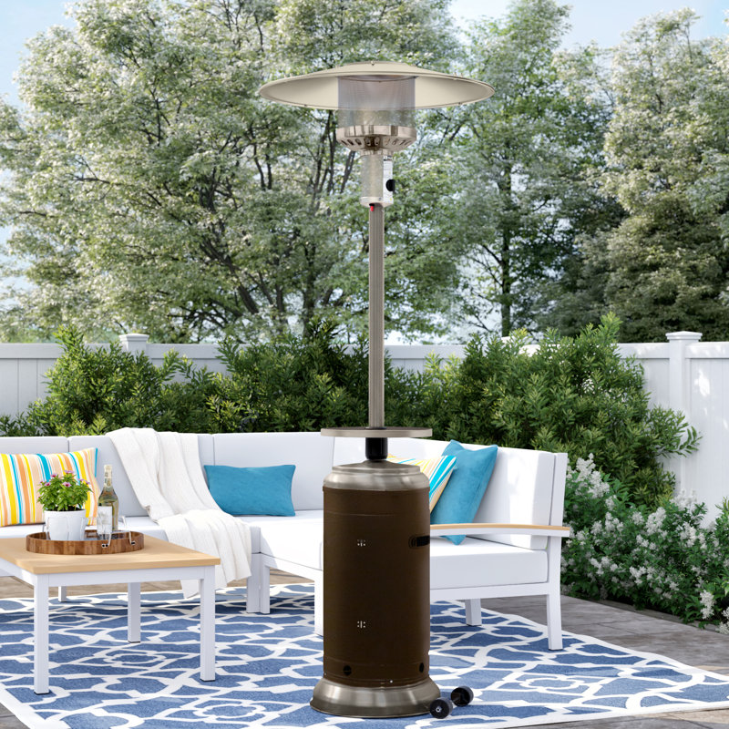 Chauffe-terrasse au propane 48000 BTU Kelbi, Bronze martelé / acier inoxydable