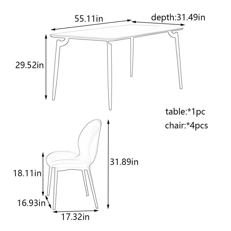 Torivio, 29.52"H x 55.11"L x 31.49"W