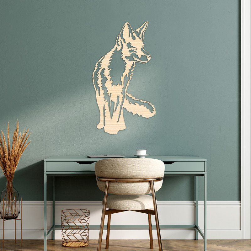 Art mural abstrait d'un chien - ACM, Noir, H 46 po x l 26,1 po x P 0,25 po