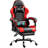 Bosmiller Ergonomic Reclining Gaming Chair with Linkage Armrests & Footrest, High-Back Racing Office Chair, Breathable PU Leather Computer Desk Chair with Lumbar Support, Red-1944027232