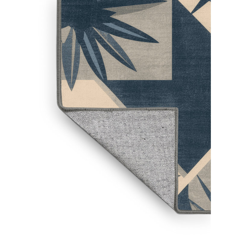 Tapis gris Mid-Century lavable à la machine Pantelis, 2 pi x 3 pi