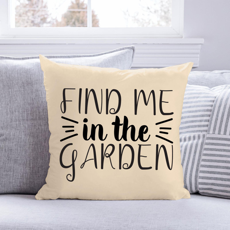 Citation amusante «Garden Lover» 269 - Coussin décoratif inclus, H 20 po x l 20 po