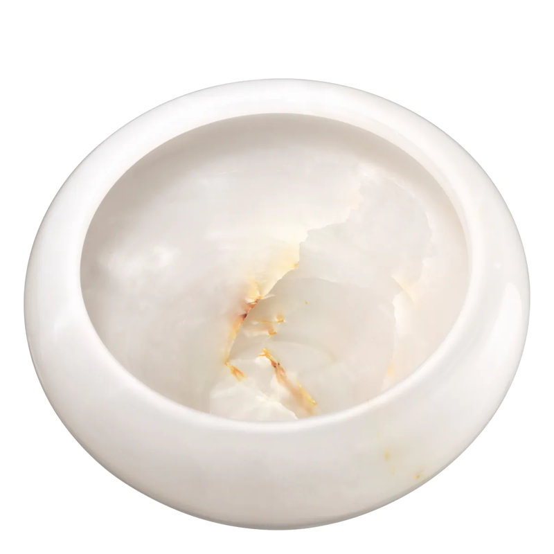 Met X Eichholtz Handmade Onyx Table Vase, 5.51" H x 8.86" W x 8.86" D