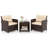 3 PCS Patio Sofa Set with Cushions & Tempered Glass Tabletop for Backyard