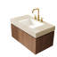 Comptoir en pierre frittée de 91,4 cm (36 po) avec motif et lavabo en céramique encastrée avec trois trous pré-percés pour robinetterie, excellente résistance aux hautes températures, couleur principale beige, profondeur du produit de 89,2 cm (35,13 po).