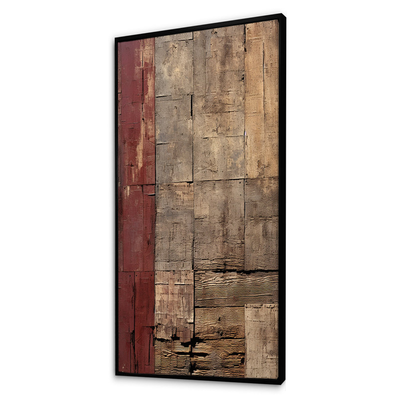 «Boundless Realms Infinite Dimensions - Collages abstraits», art mural, Cadre flottant noir, H 60 po x l 28 po x P 1,5 po