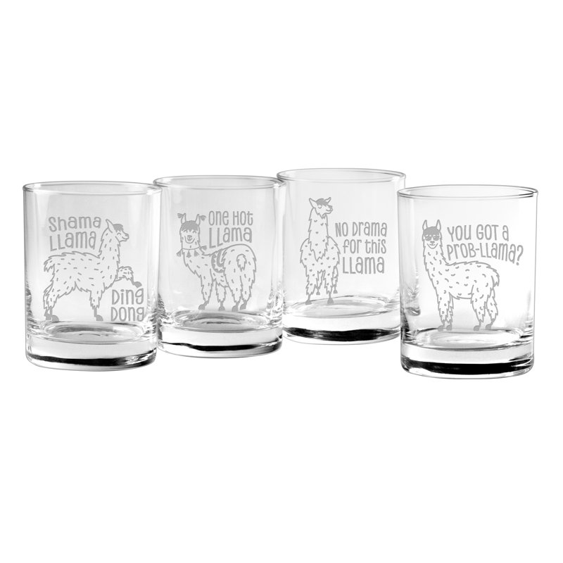 Ensemble de verres 14 oz. 4 pièces llama rocks Karlson