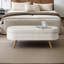 Banc de rangement repose-pieds ovale avec pieds en bois d'hévéa-234363053
