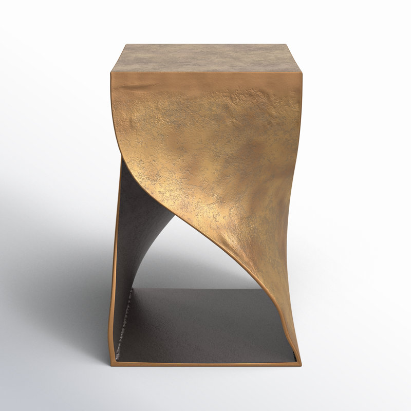 Floor Shelf End Table, Brass