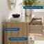 Commode en bois 47 tiroirs de 47,2 po de largeur, commode cannelée moderne, armoire de rangement pour la chambre à coucher et le salon - Naturel-24672944