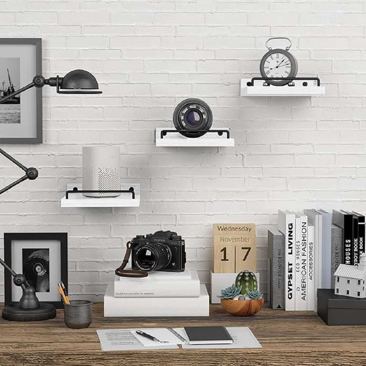 Ebern Designs Small Floating Shelf, 6 X 6 Inches Farmhouse Wall Shelves ...