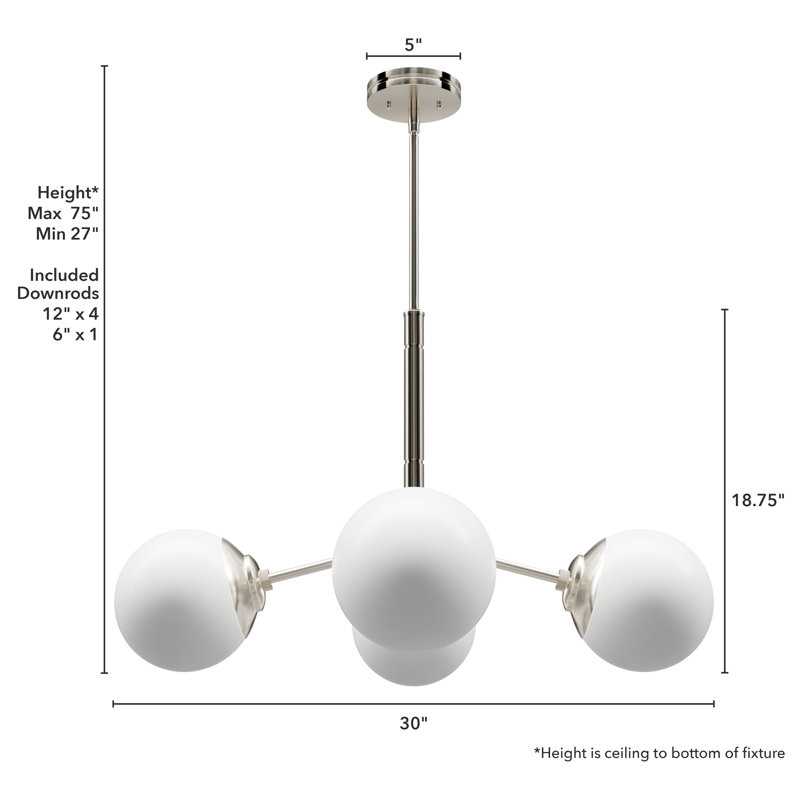 Lustre linéaire moderne Spoutnik à 4 lumières Hepburn