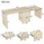 Bureau en L 90 po avec 3 tiroirs, bureau rotatif à 360 ° en bois, bureau de direction, bureau d'angle-1390261779