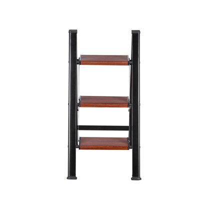 3 Step Ladder, Folding Step Stool with Wide Anti-Slip Pedal and Comfort Handgrip, Lightweight 330 lbs Capacity Portable Aluminum Plant Support, Multi-Use for Adults, Home Repairing, Cleaning