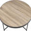 Table basse de style industriel, chêne gris vieilli et noir, X